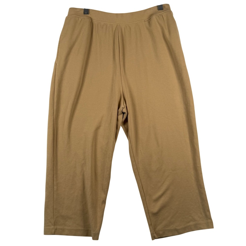 Blair‎ Large Crop Pants Cotton Blend Elastic Waist Comfort Loungewear Athleisure
